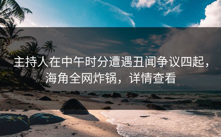 主持人在中午时分遭遇丑闻争议四起，海角全网炸锅，详情查看