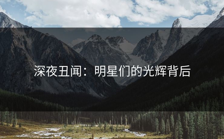 深夜丑闻：明星们的光辉背后