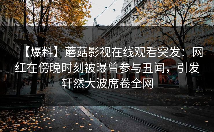 【爆料】蘑菇影视在线观看突发：网红在傍晚时刻被曝曾参与丑闻，引发轩然大波席卷全网