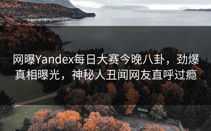 网曝Yandex每日大赛今晚八卦，劲爆真相曝光，神秘人丑闻网友直呼过瘾